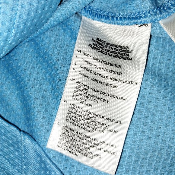 Baby Blue Adidas Long Sleeve Breathable Mesh-like Material V-Neck Running Shirt - Picture 8 of 8